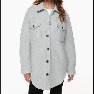 NWT Aritzia Wilfrid Free Ganna Shirt Jacket Tall Size XXS Heather Chrome